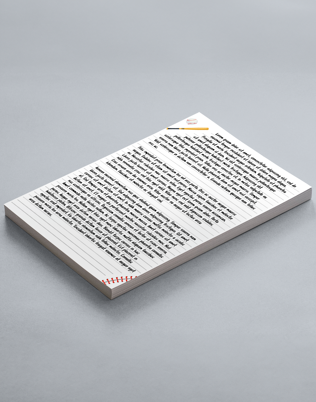 Baseball Lined Notepad