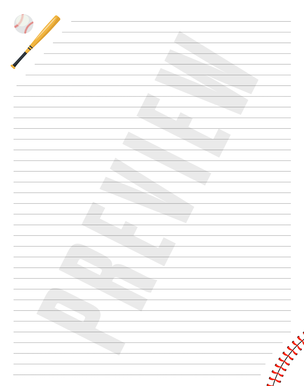 Baseball Lined Notepad