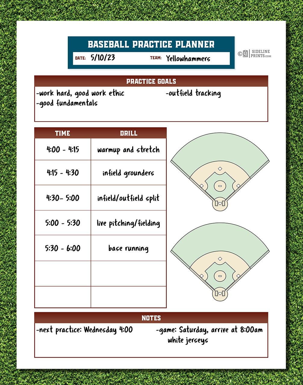 Practice Planner Notepad
