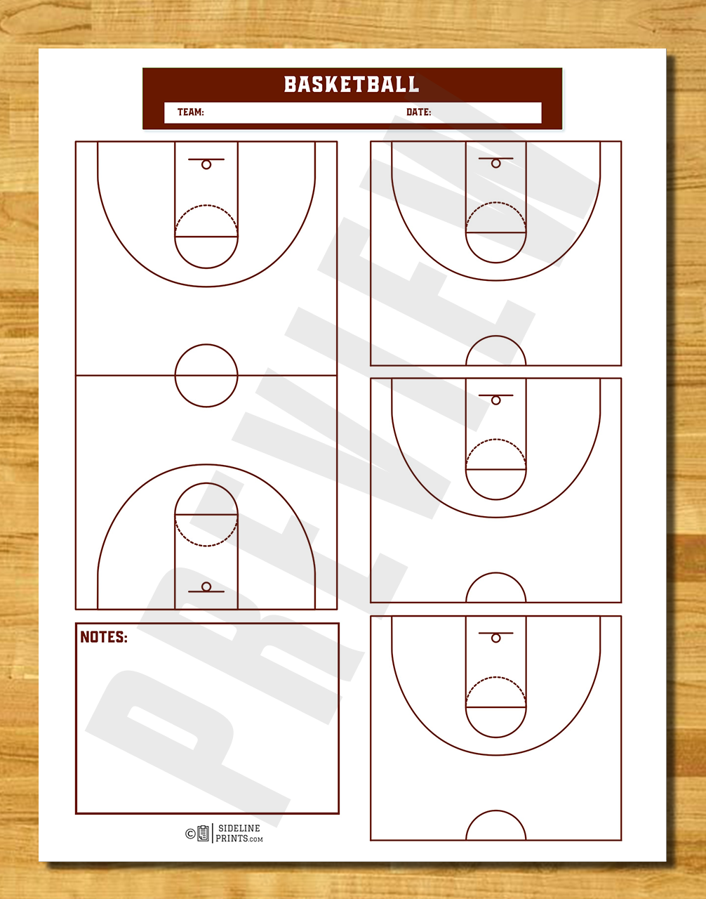 Full and Half Court x3 Notepad