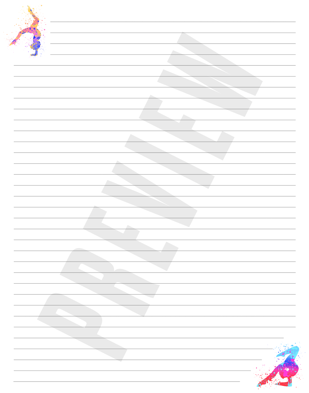 Gymnastics Lined Notepad