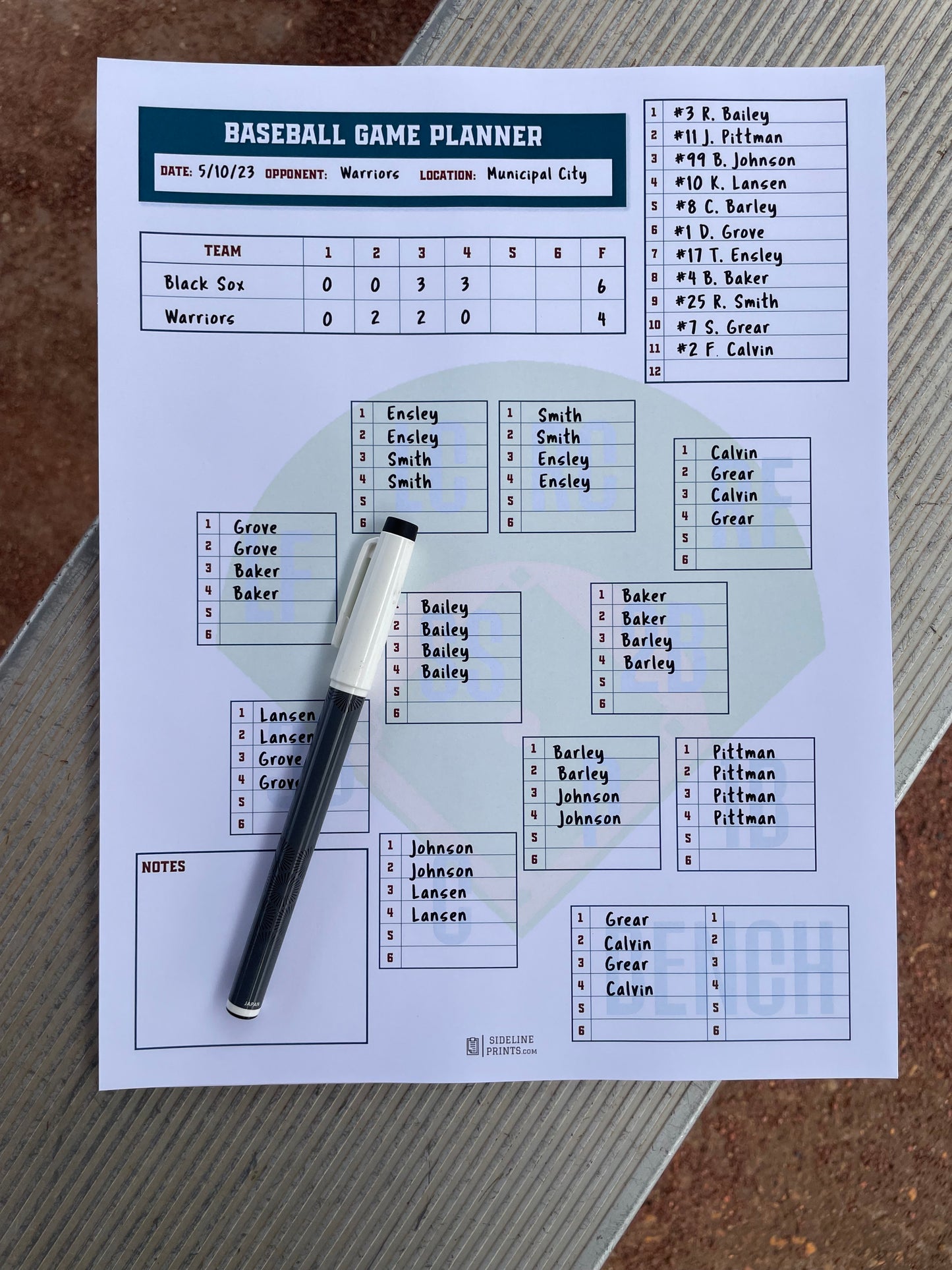 Game Planner Notepad