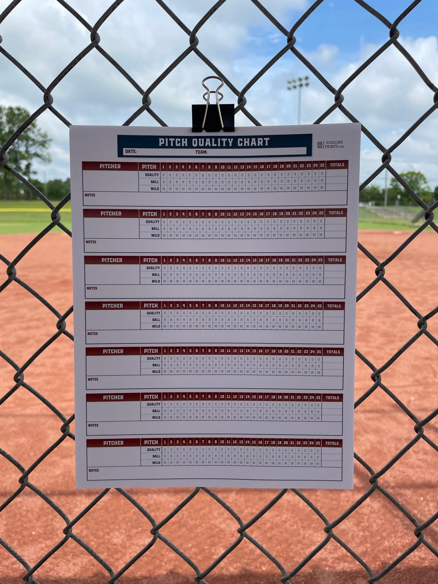 Pitch Quality Chart Notepad