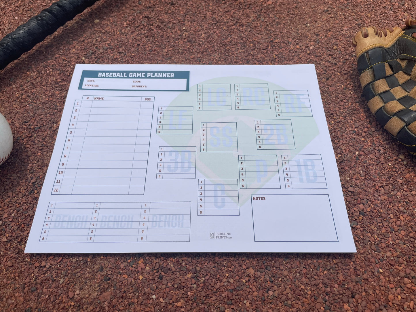 Game Planner Landscape Notepad