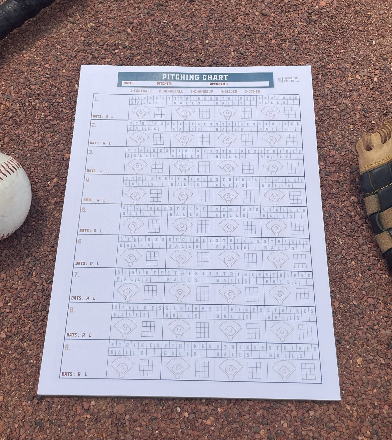 Pitching Chart Notepad
