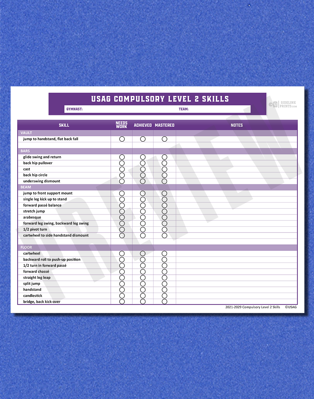 Level 2 Skill Tracker Notepad