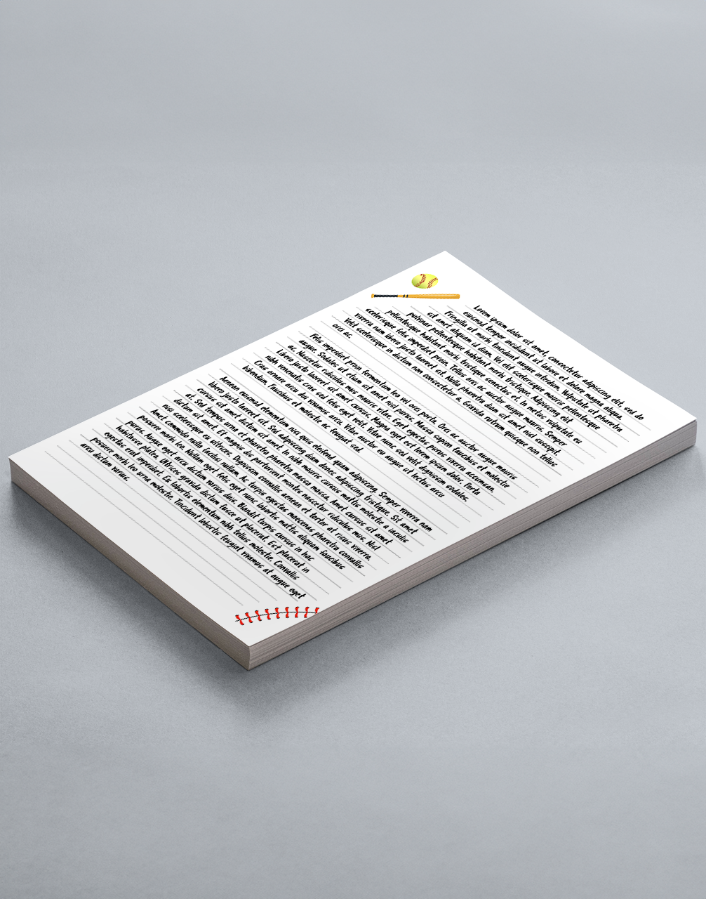 Softball Lined Notepad