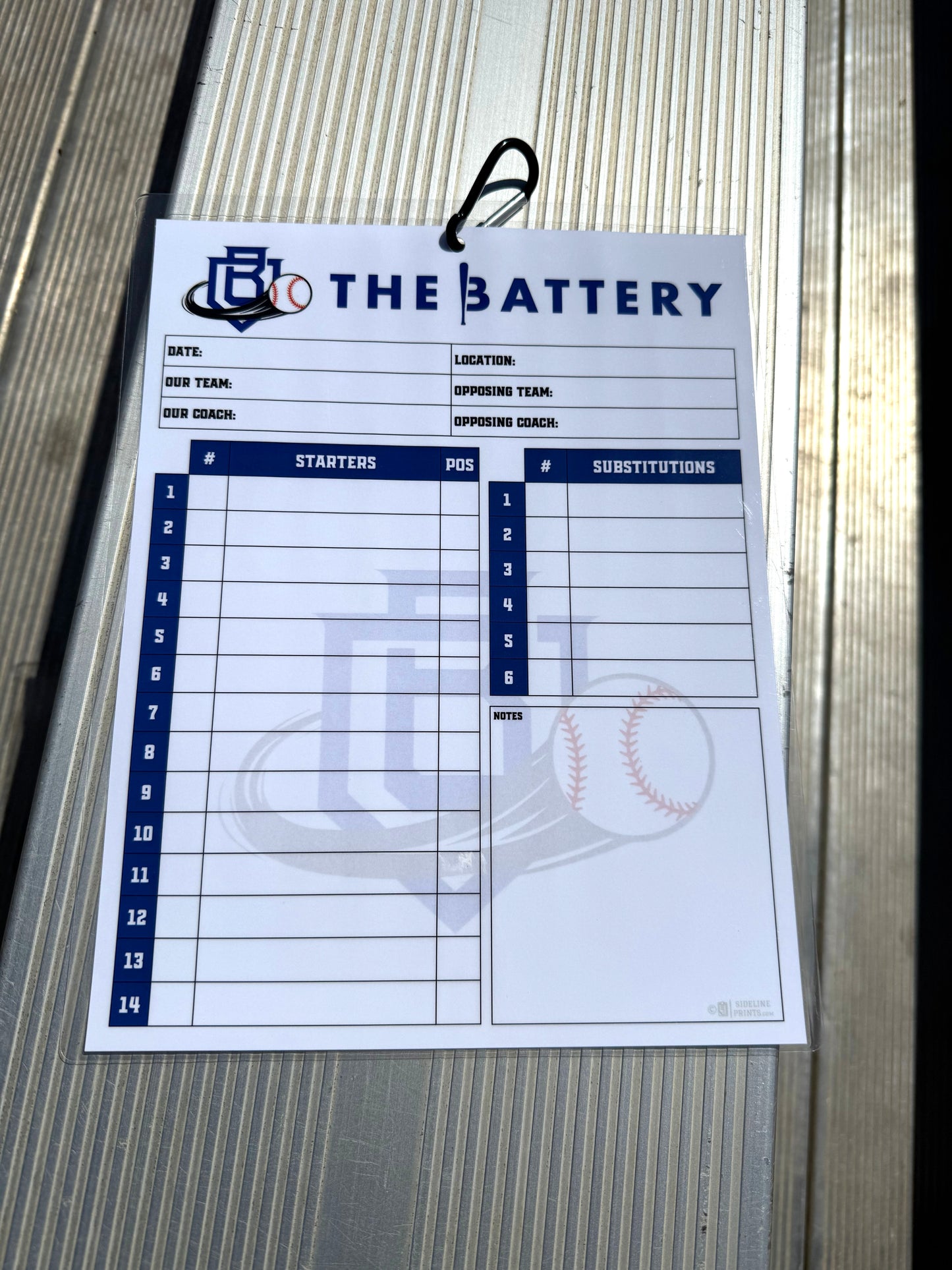 Custom Laminated Dugout Card