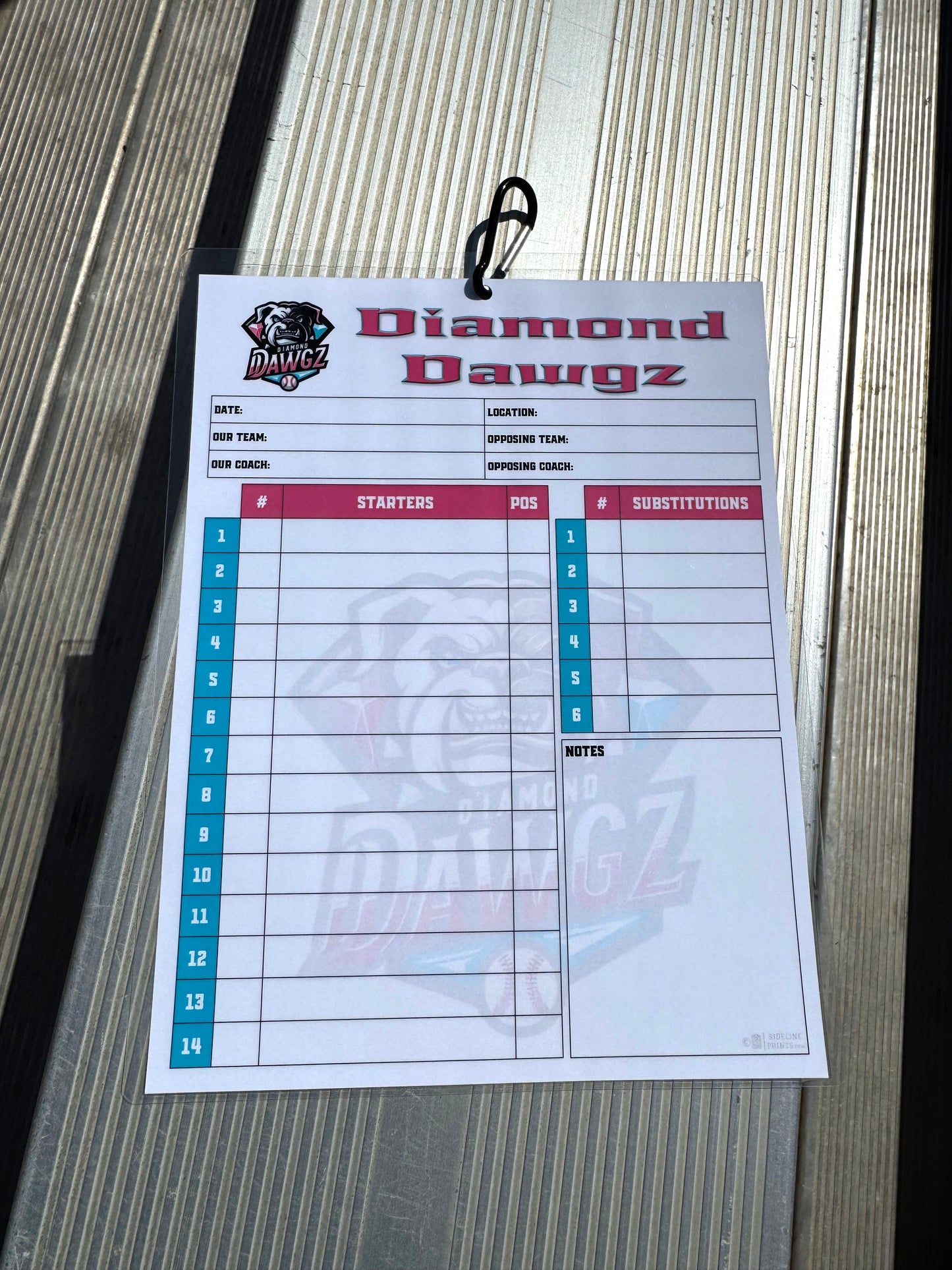 Custom Laminated Dugout Card