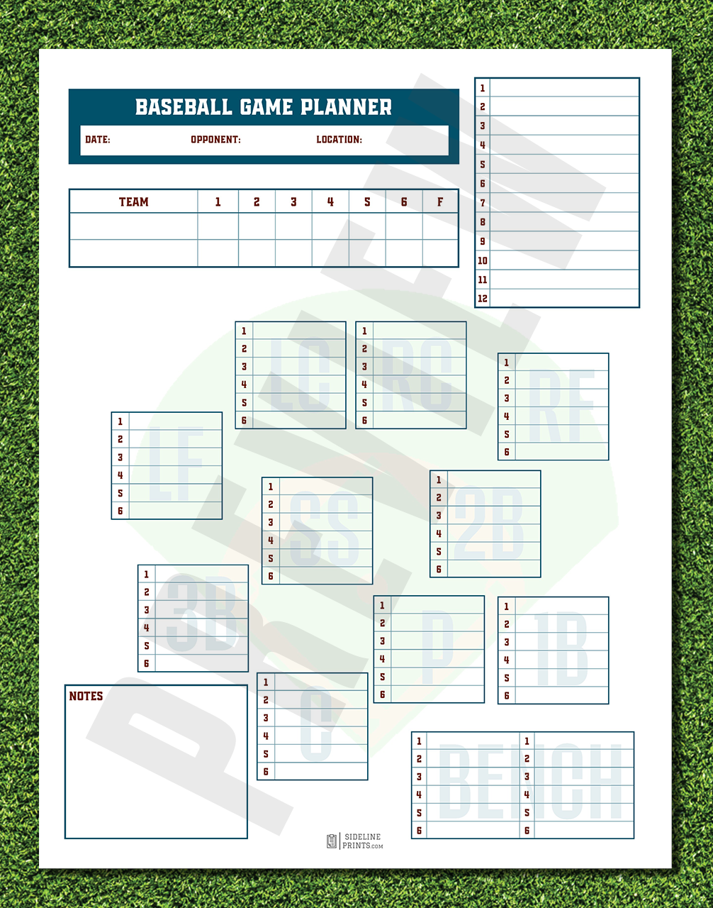 Softball Notepad Baseball/Softball – Sideline Prints