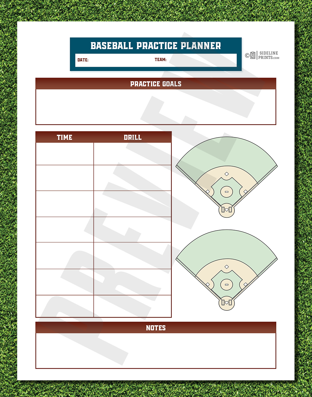 Softball Notepad Baseball/Softball – Sideline Prints