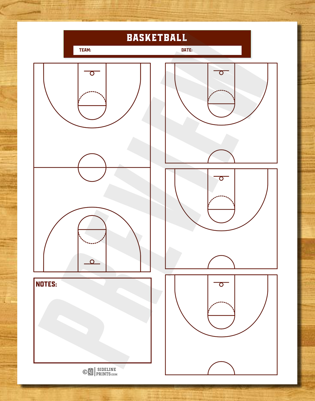Full and Half Court x3 Template
