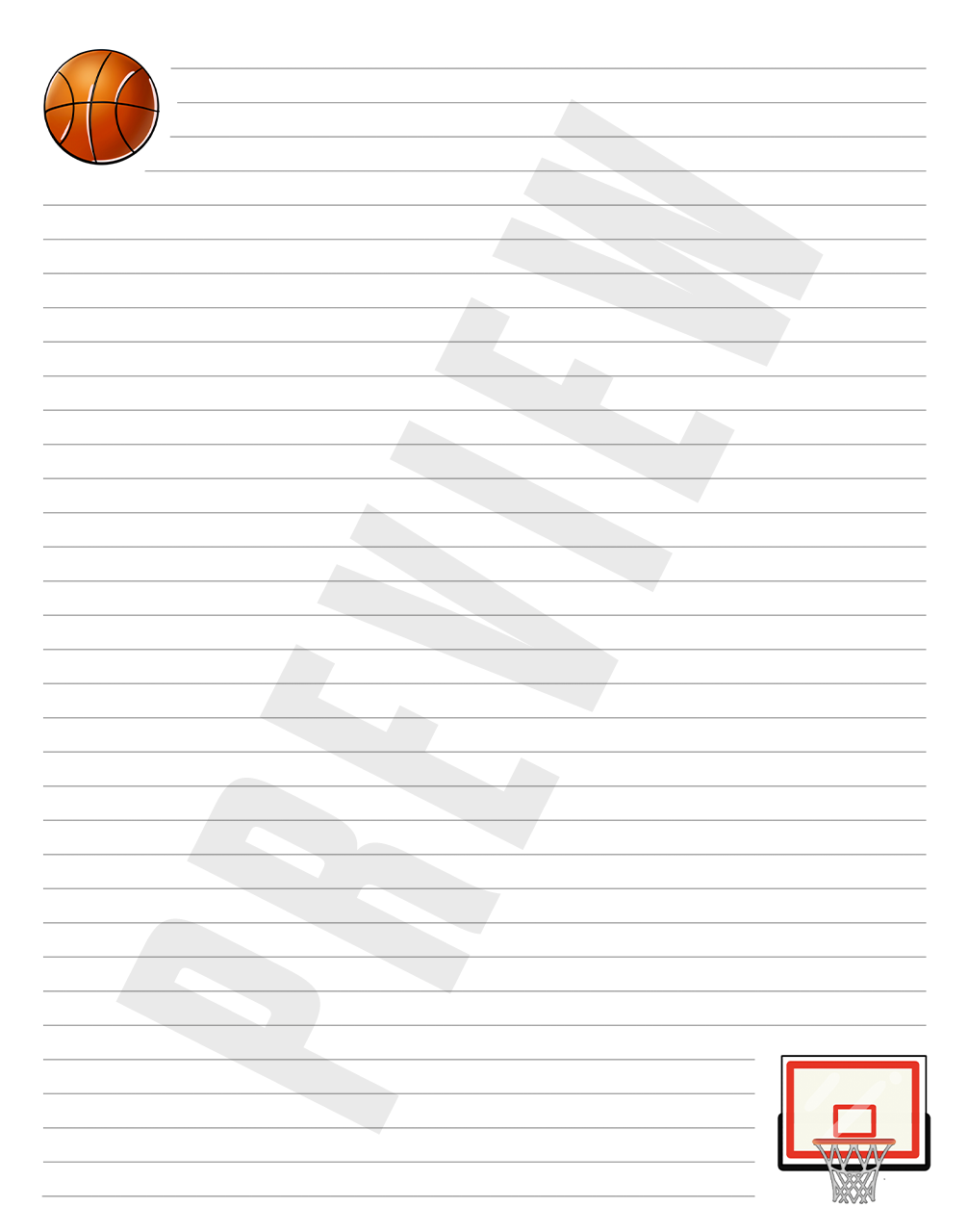 Basketball Lined Notepad