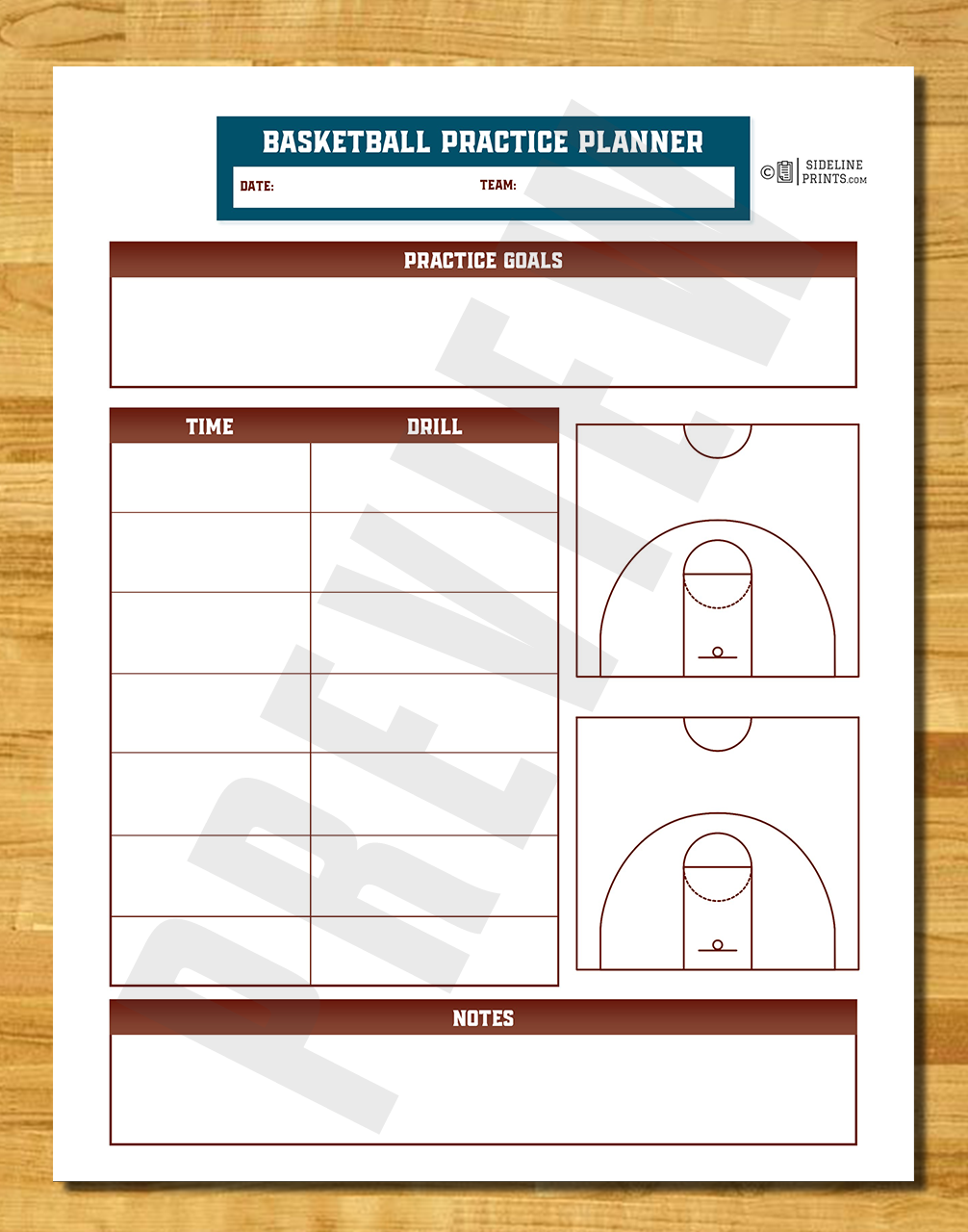 Practice Planner Notepad