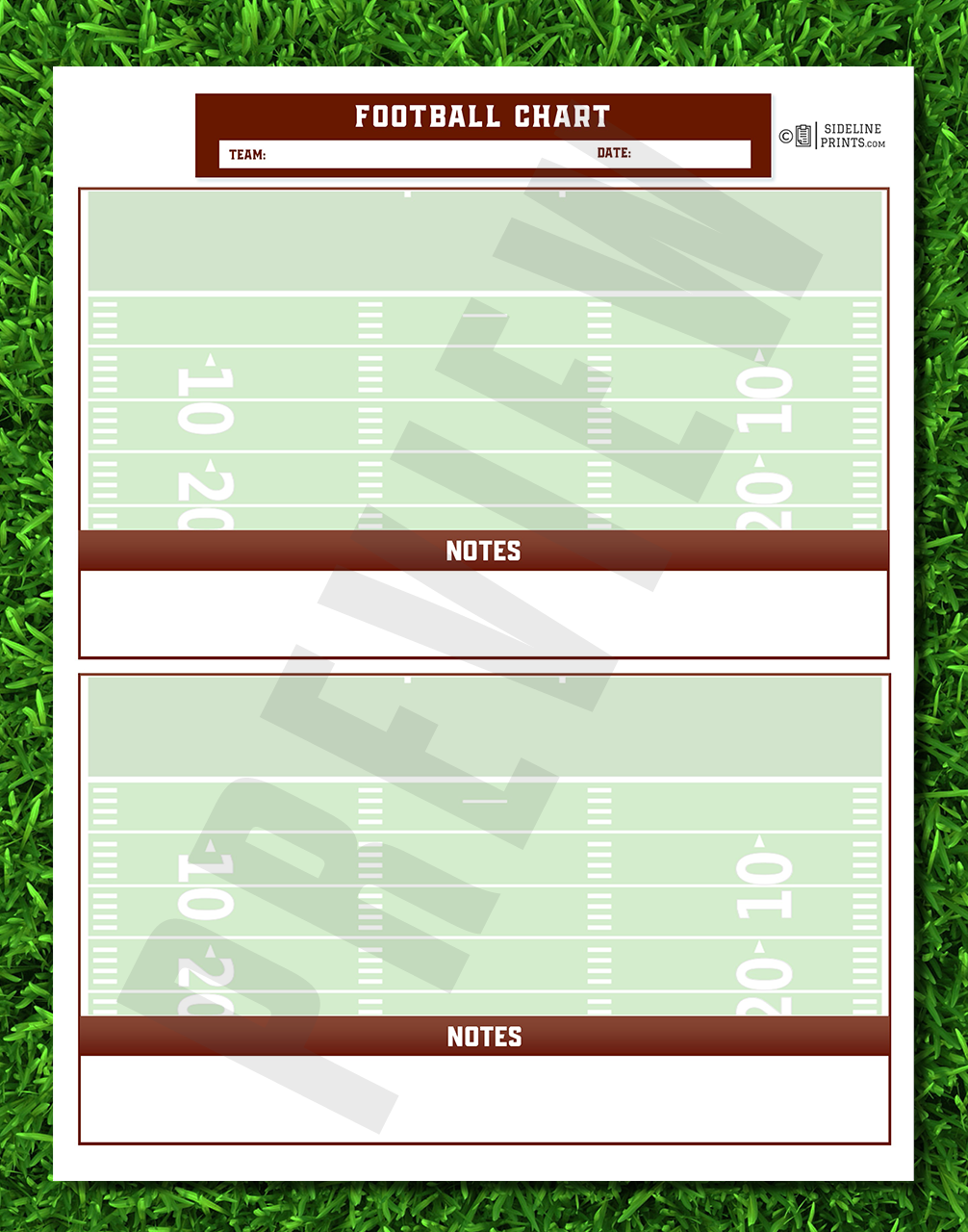 Play Chart Examples Play Chart x2 Template – Sideline Prints