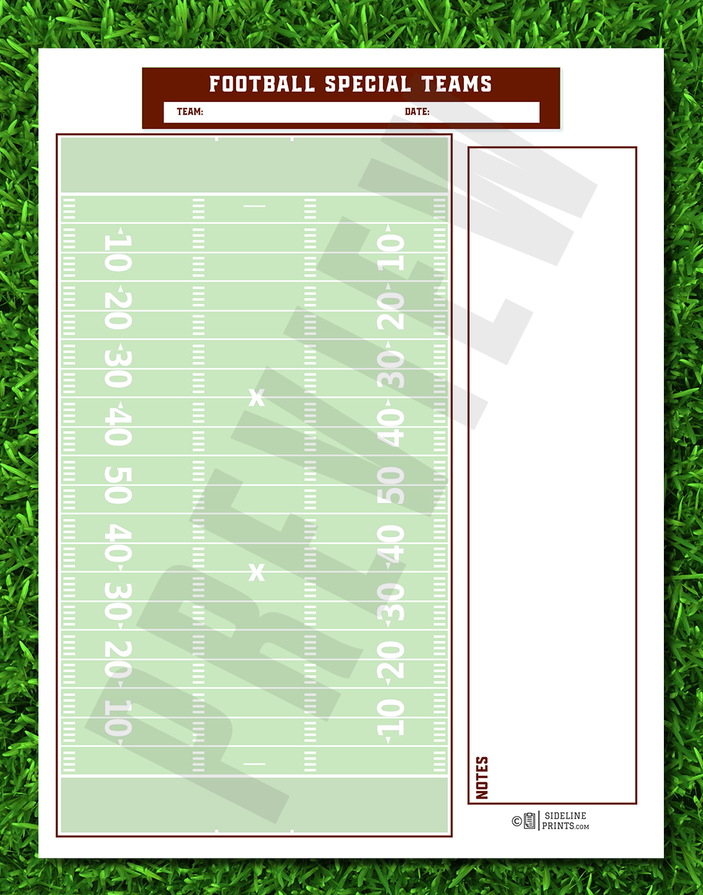 Special Teams Template Sideline Prints Special Teams Template Sideline Prints