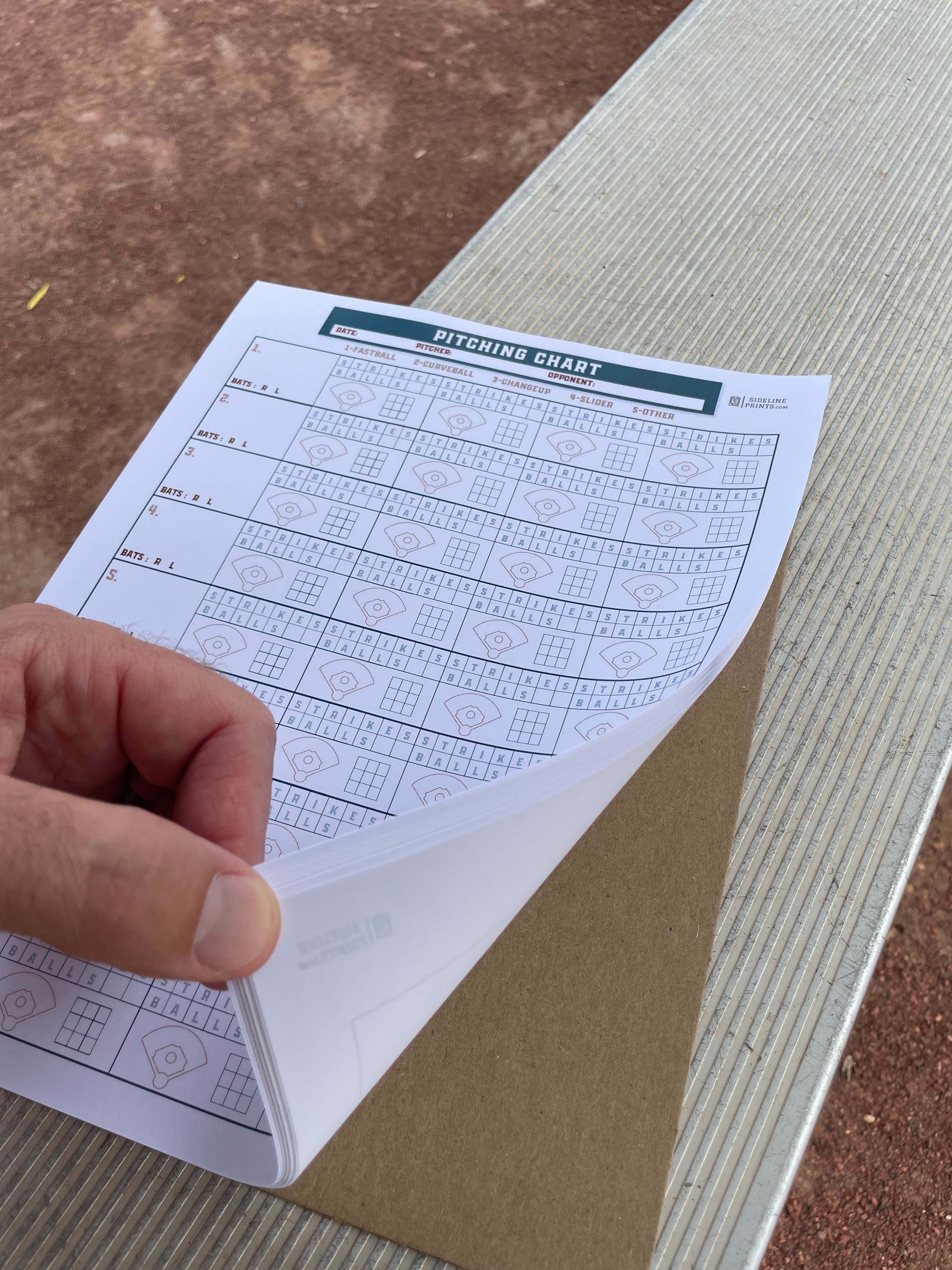 Pitching Chart Notebook Pitching Chart Notepad – Sideline Prints