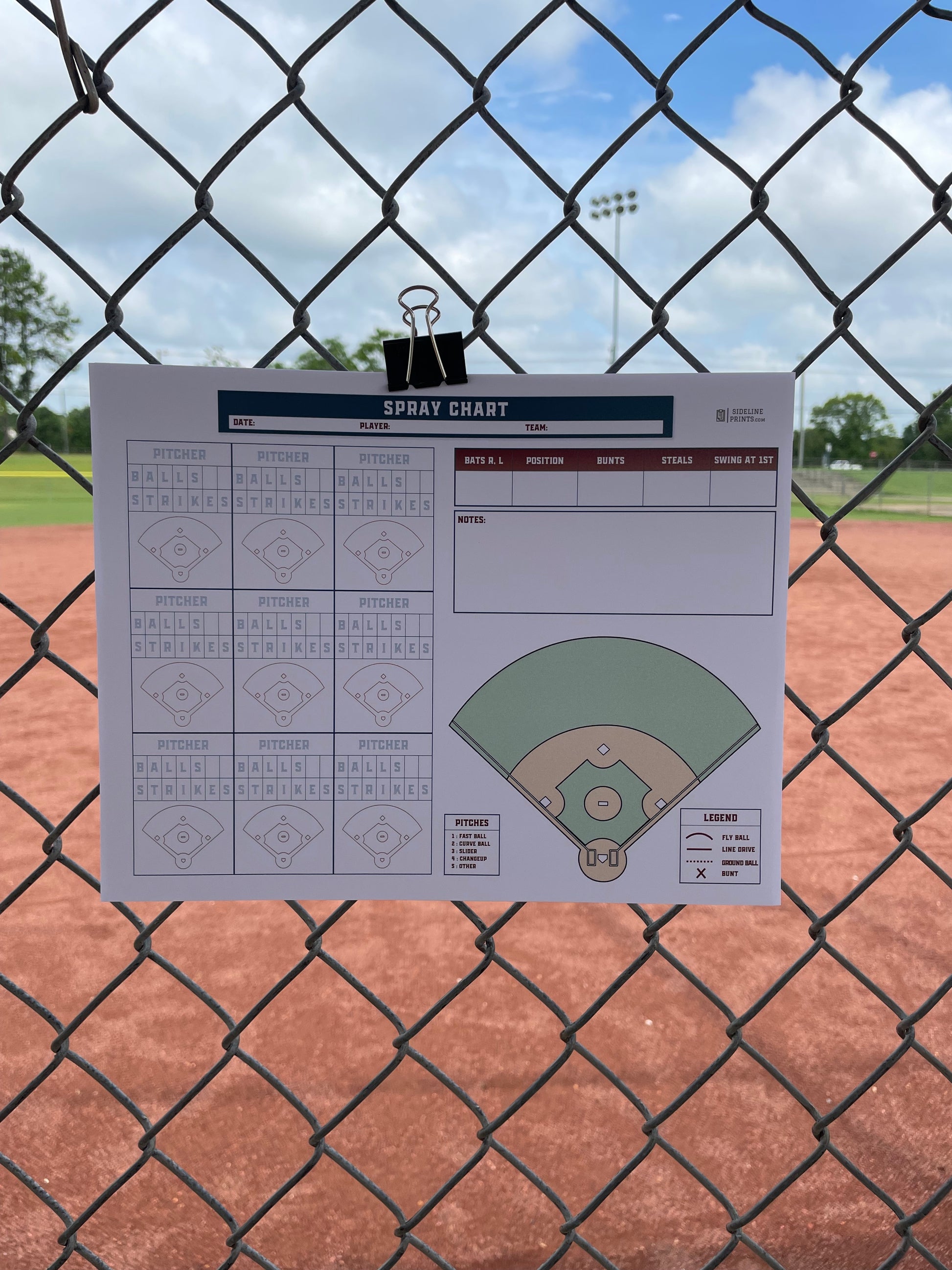 Detailed Spray Chart Template Sideline Prints