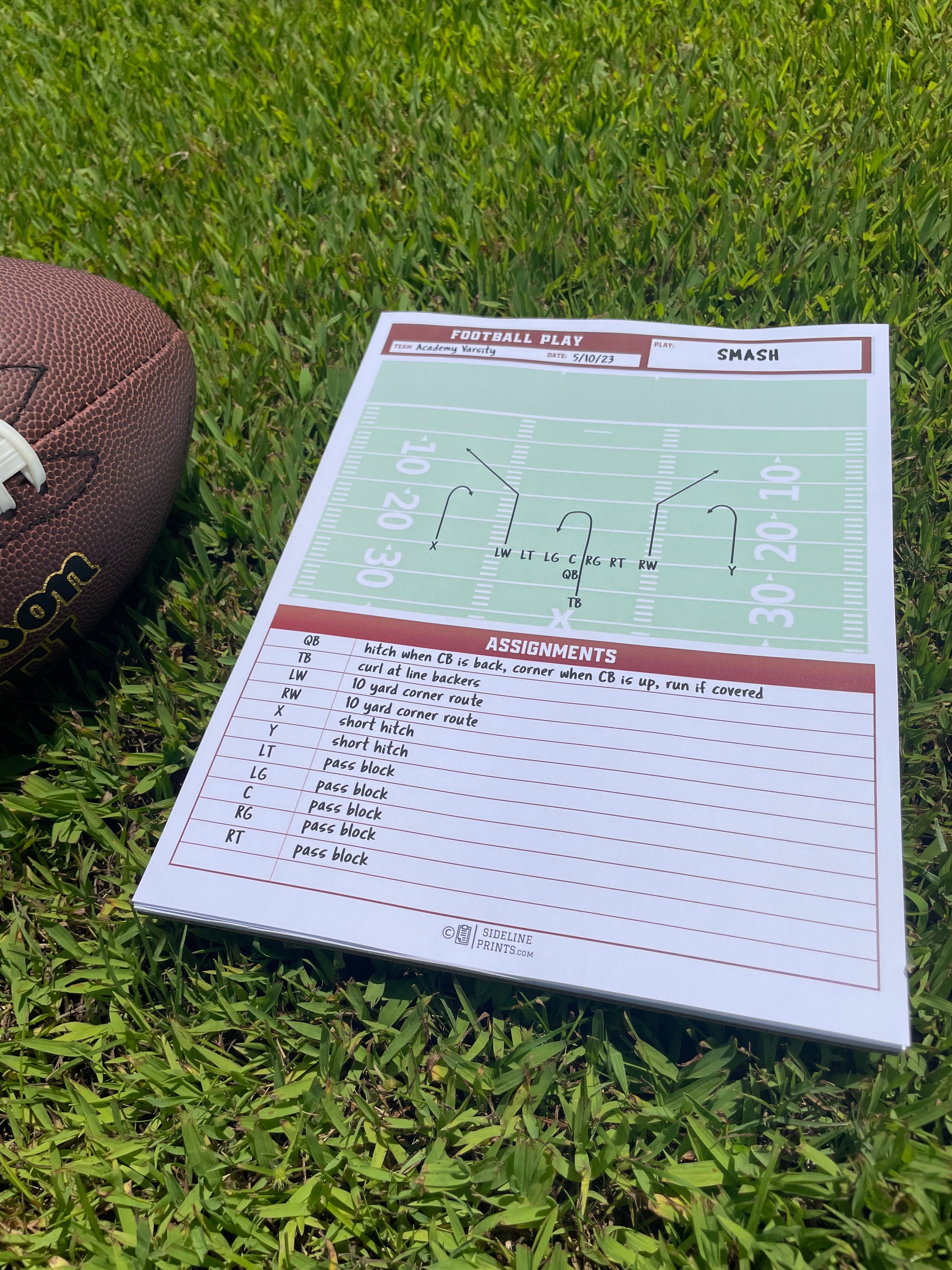 Play Chart Examples Play Chart Template – Sideline Prints