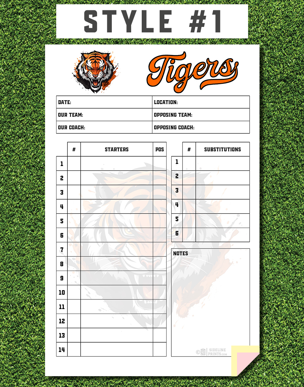 Custom Lineup Cards – Sideline Prints