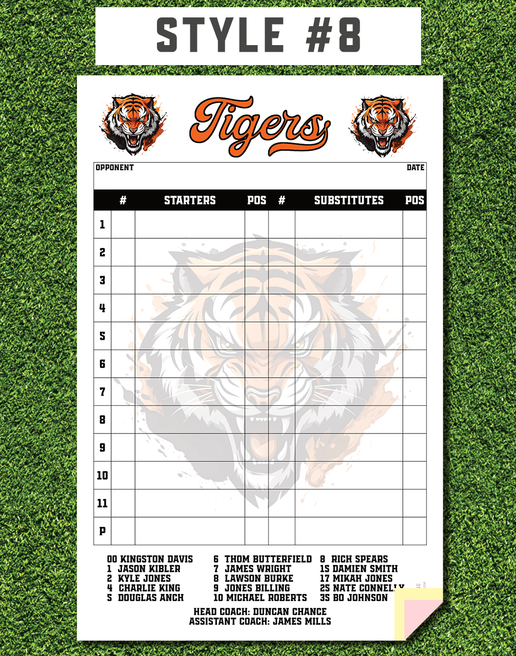 Custom Lineup Cards