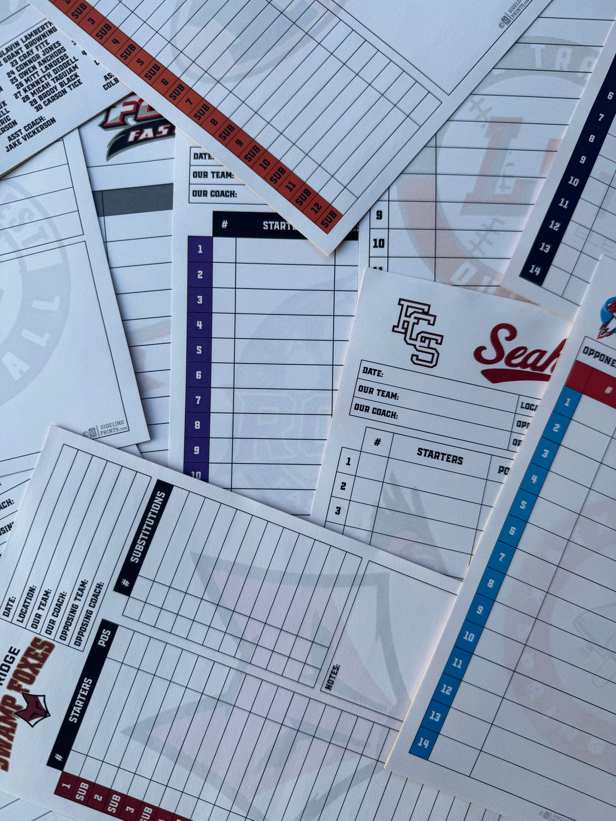 Replica Lineup Card Custom Lineup Cards – Sideline Prints