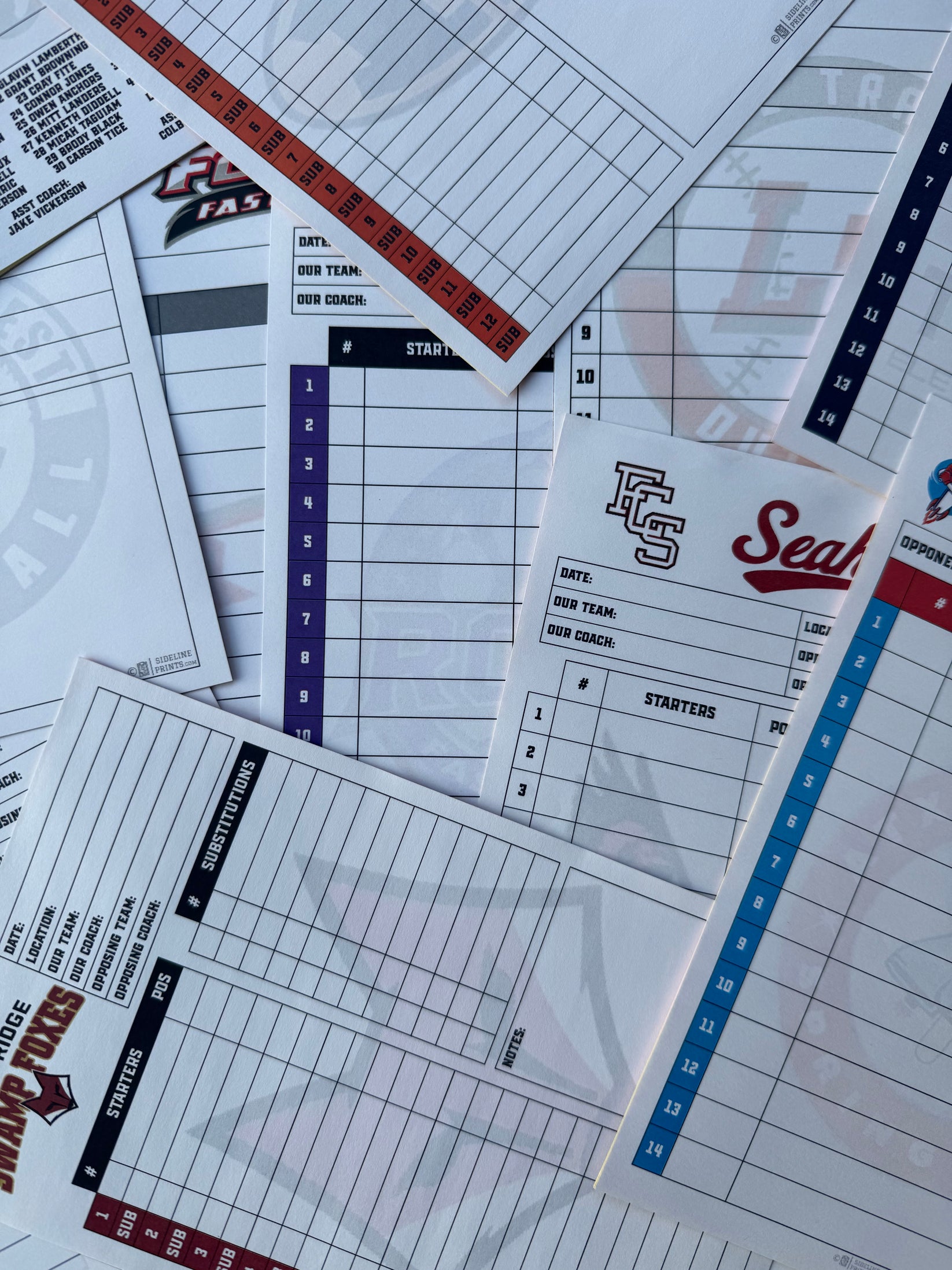 Custom Lineup Cards – Sideline Prints