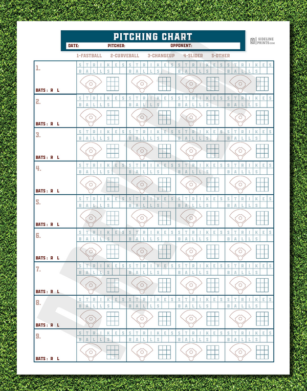 Pitching Chart Notebook Pitching Chart Template – Sideline Prints