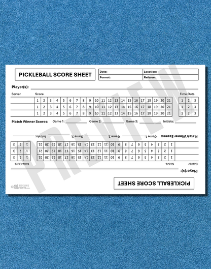 Pickleball Score Sheet Notepad