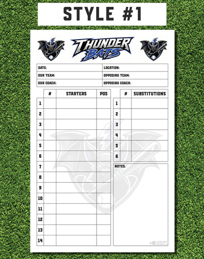 Custom Lineup Cards (25 sets/pack)