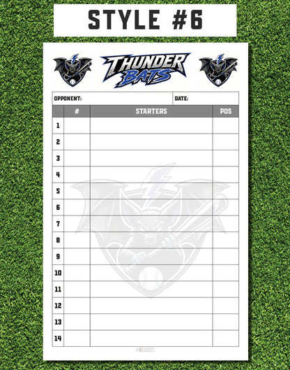 Custom Lineup Cards (25 sets/pack)