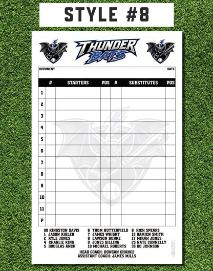 Custom Lineup Cards (25 sets/pack)